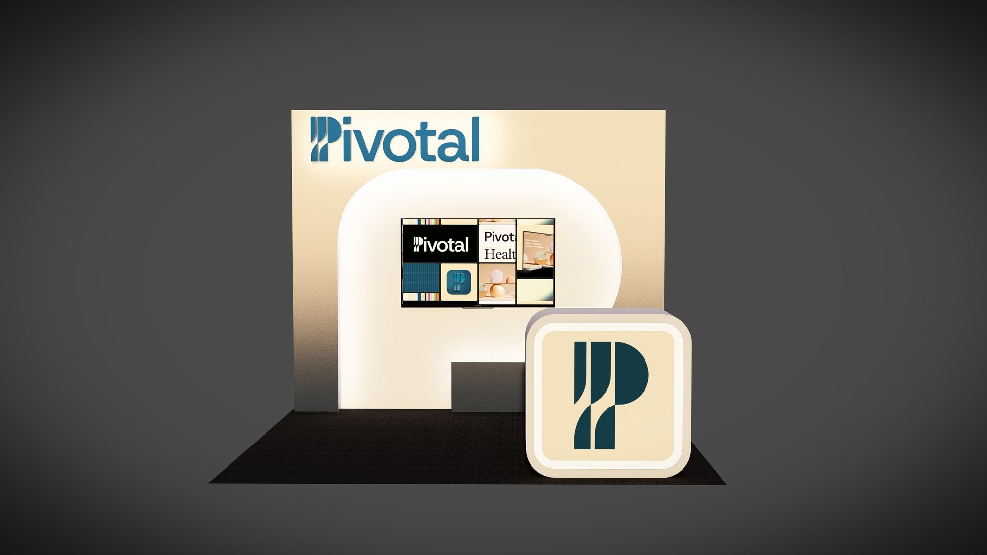 10'x10' Custom Trade Show Exhibit Rendering For Pivotal Health 10'x10' Custom Trade Show Exhibit Rendering For Pivotal Health