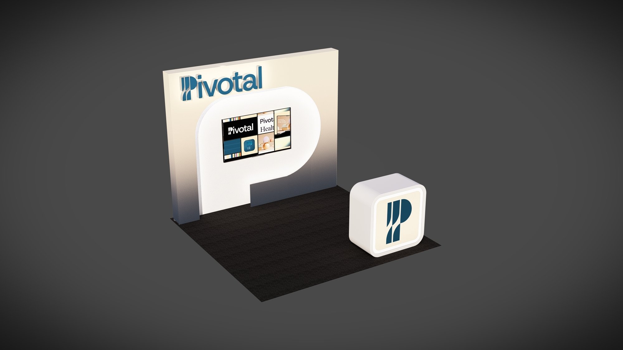 10'x10' Custom Trade Show Booth Rendering For Pivotal Health 10'x10' Custom Trade Show Booth Rendering For Pivotal Health