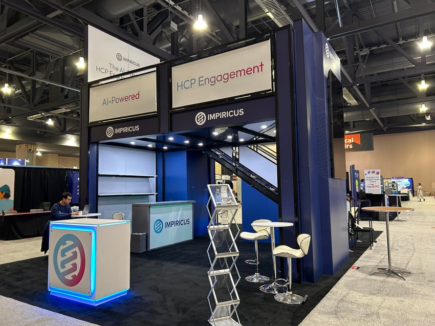 20'x30' Trade Show Footprint for Impiricus Featuring a Double Deck Structure