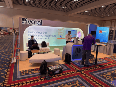 10x20 trade show booth with custom backlit wood facade. Built for Pivotal Health at ASA show