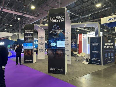 custom 40x50 trade show exhibit with giant arch