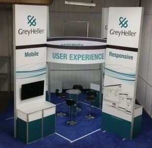 Grey Heller 20x20 Island Booth