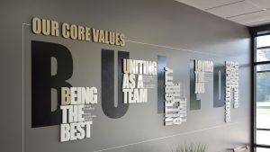 branded corporate wall